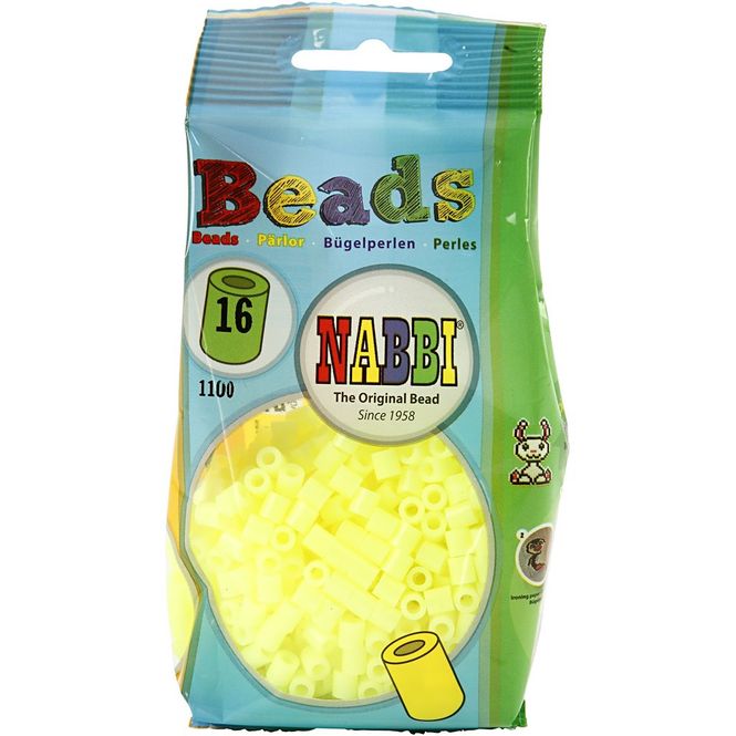 Hovedbilde Medium perler, gul pastell